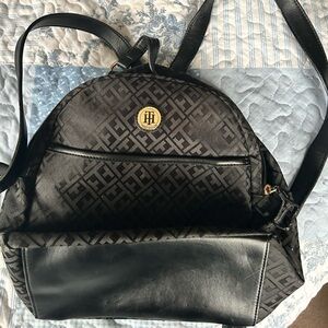 Tommy H Black Patterned Backpack